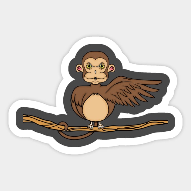 MONKEY-OWL Sticker by MarkLORIGINAL